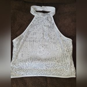 Sequined halter top